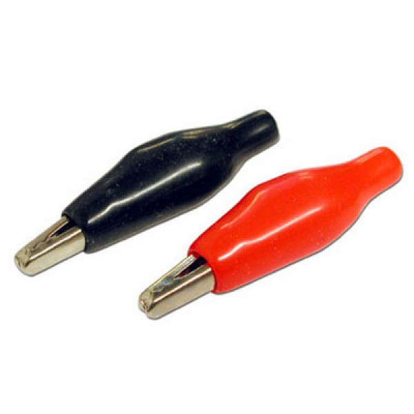 Alligator Clip Red/Black (1 Pair) [CROCCLIPS]